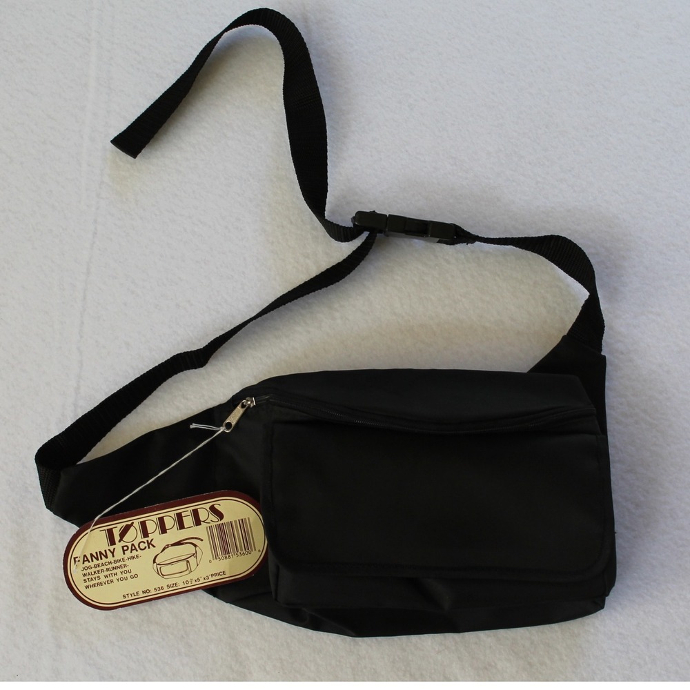 Toppers‎ Fanny Pack Jog Beach Bike Hike Walker Runner Travel Waist Bag Black NWT